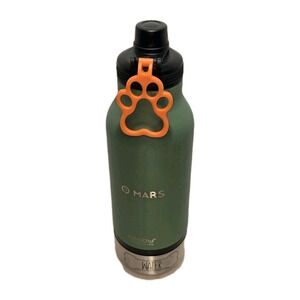 Asobu 34oz Insulated Dog Water Bottle Bowl Set Green EUC Travel